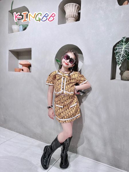 [XẢ KHO]Set váy Dior in toàn thân dễ thương cho bé gái đi chơi BGB123246