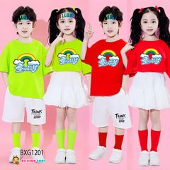 Bộ đồng phục bé trai & bé gái áo thun quần váy bí cho bé nhảy múa, đi chơi BXG1188