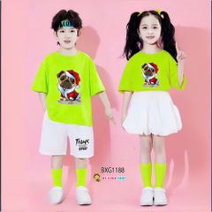 Bộ đồng phục bé trai & bé gái áo thun quần váy bí cho bé nhảy múa, đi chơi BXG1188