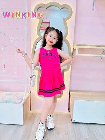 [XẢ KHO] Set áo ba lỗ ZANC phối chân váy dễ thương cho bé gái BGB123824