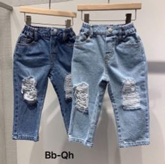 [XẢ KHO] Quần jeans dài wash rách QGB16793