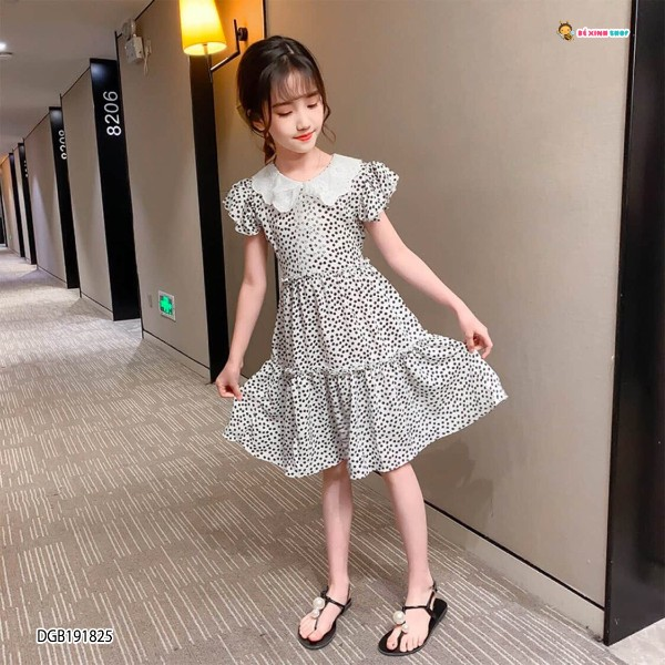 [XẢ KHO] Đầm bi cổ sen DGB191826