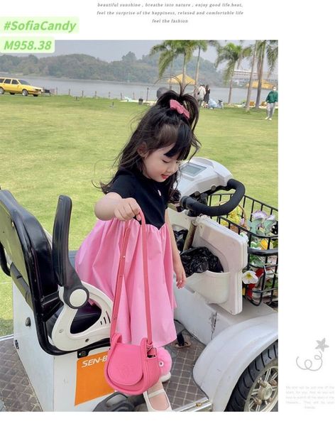 Đầm phối kate thêu tim dễ thương cho bé gái