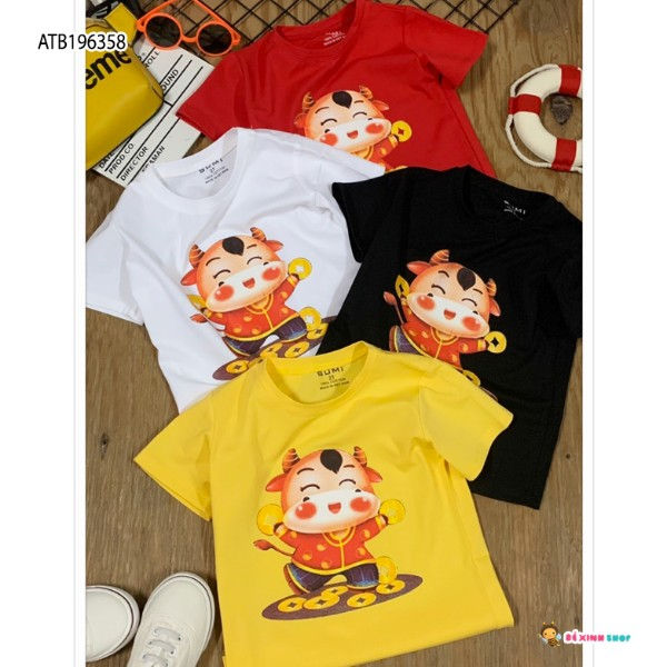 [XẢ KHO] Áo thun in trâu thần tài dễ thương cho bé trai ATB196357