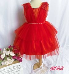 Đầm công chúa HOA KẾT HẠT xếp ly ngực dễ thương cho bé gái DGB292219