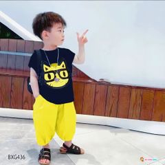 Set áo mèo quần alibaba dễ thương cho bé trai & bé gái BXG436