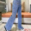 Quần jeans dài ống loe dễ thương cho bé gái QGB17143