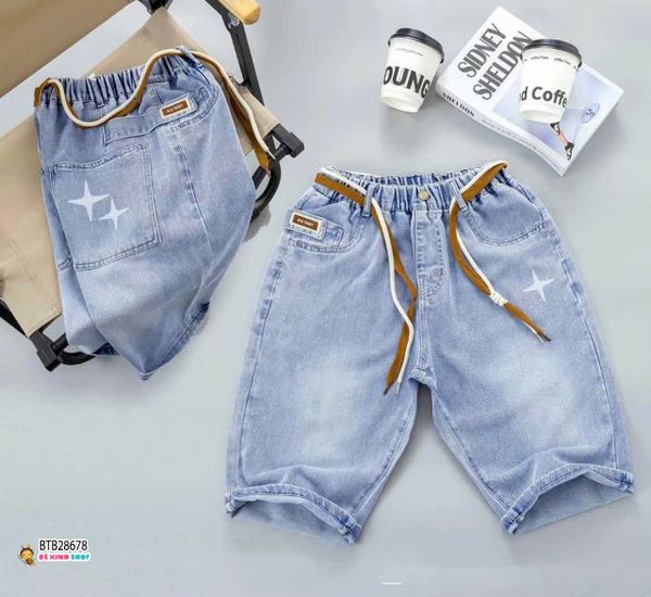 Quần  jean lửng wash bạc QCCC dễ thương cho bé trai BTB28676 (KHÔNG KÈM DÂY)