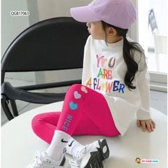 Quần legging trái tim dễ thương cho bé gái QGB17062
