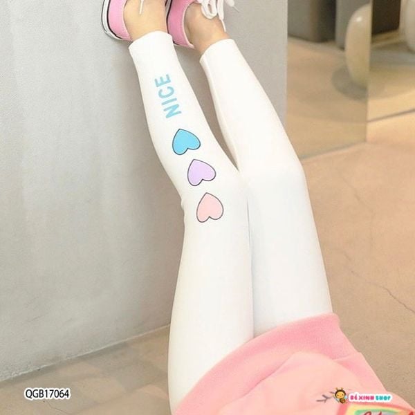 Quần legging trái tim dễ thương cho bé gái QGB17062