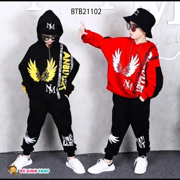 [XẢ KHO] Bộ áo nón dài tay đôi cánh dễ thương cho bé trai BTB21102