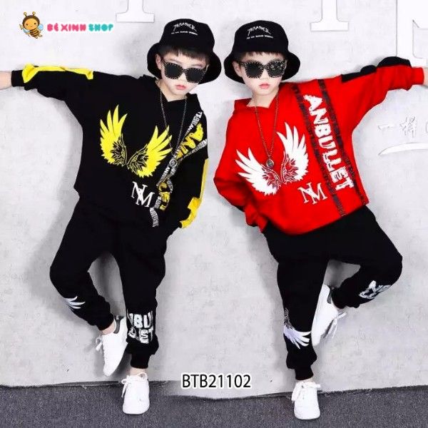 [XẢ KHO] Bộ áo nón dài tay đôi cánh dễ thương cho bé trai BTB21102