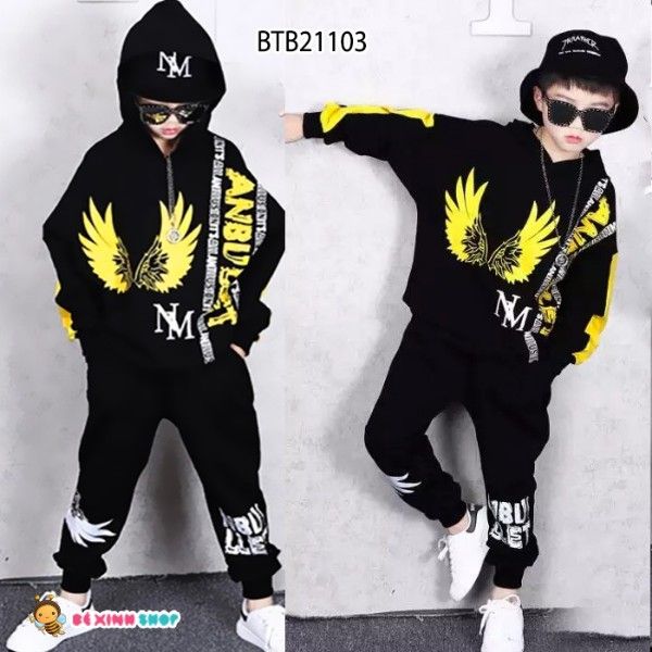 [XẢ KHO] Bộ áo nón dài tay đôi cánh dễ thương cho bé trai BTB21102