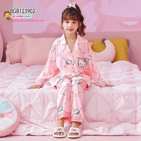 Pijama tay dài họa tiết hoạt hình dễ thương cho bé gái BGB124145