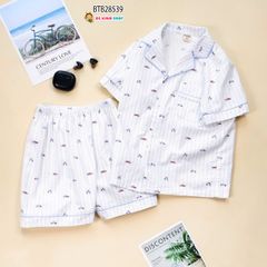 Set pijama B2 đùi hoạ tiết dễ thương cho bé trai BTB28539