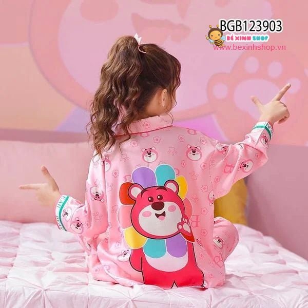 Pijama tay dài họa tiết hoạt hình dễ thương cho bé gái BGB124145