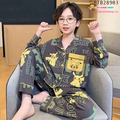 Pijama dài tay họa tiết hoạt hình dễ thương cho bé trai BTB28903