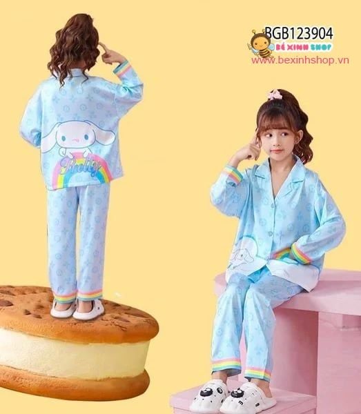 Pijama tay dài họa tiết hoạt hình dễ thương cho bé gái BGB124145
