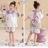 Set pijama lụa đùi hoạ tiết dễ thương cho bé gái BGB124021