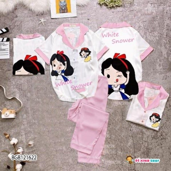 [XẢ KHO] Pijama NGẮN TAY BẠCH TUYẾT dễ thương cho bé gái BGB121622