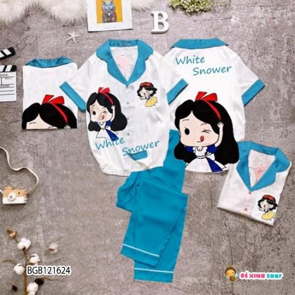 [XẢ KHO] Pijama NGẮN TAY BẠCH TUYẾT dễ thương cho bé gái BGB121622