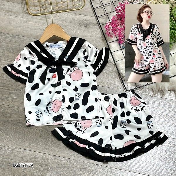 [XẢ KHO] Pijama đùi bò sữa dễ thương cho bé gái BGB121779