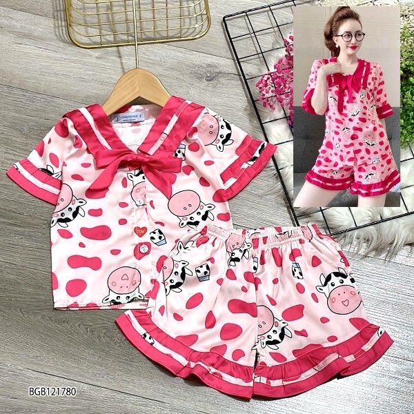 [XẢ KHO] Pijama đùi bò sữa dễ thương cho bé gái BGB121779