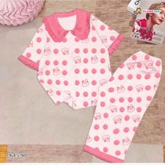 [XẢ KHO] Pijama chấm bi cổ sen dễ thương cho bé gái BGB121600