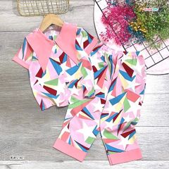 [XẢ KHO] Pijama cổ kim cương dễ thương cho bé gái BGB121815