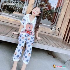 Pijama GẤU chấm bi dễ thương cho bé gái BGB121665