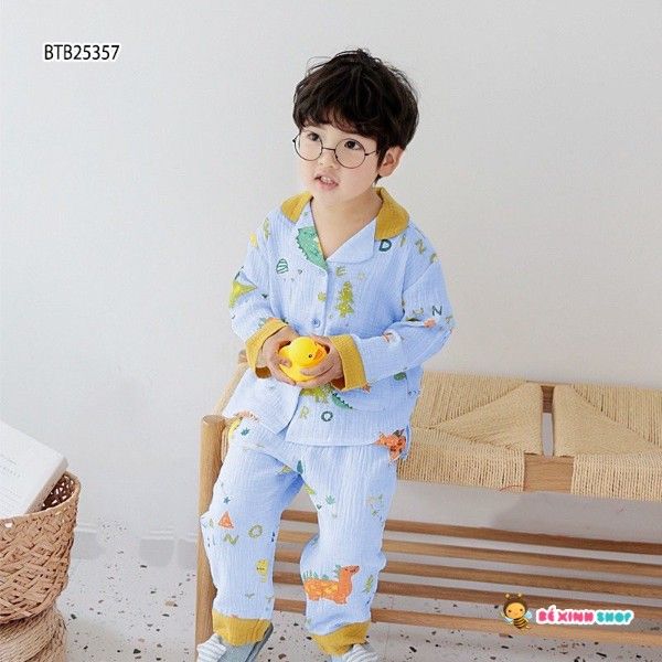 [XẢ KHO] Bộ Pijama in khủng long dễ thương cho bé BTB25355