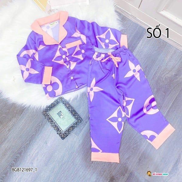 Pijama dài tay LV dễ thương cho bé gái BGB121697