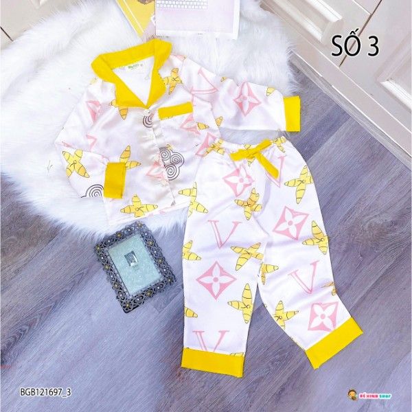 Pijama dài tay LV dễ thương cho bé gái BGB121697
