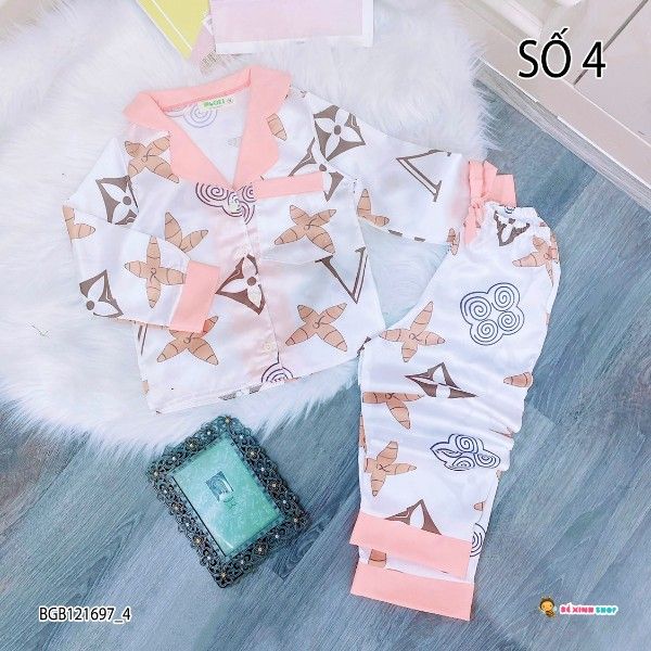 Pijama dài tay LV dễ thương cho bé gái BGB121697