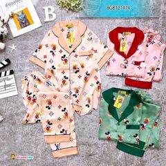 Pijama satin họa tiết dễ thương cho bé gái BGB121474