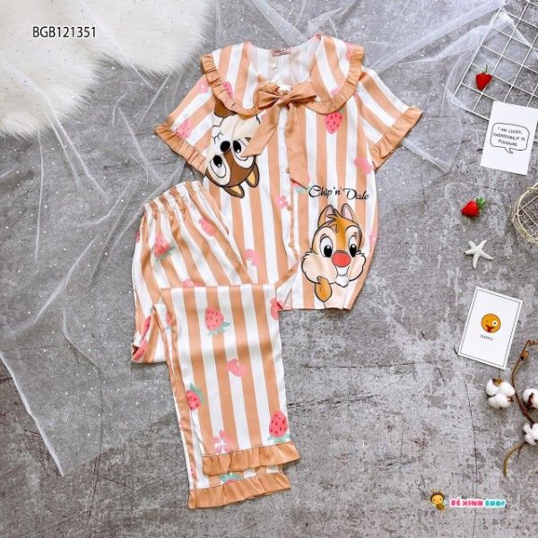 Pijama dài in sóc dễ thương cho bé gái BGB121350