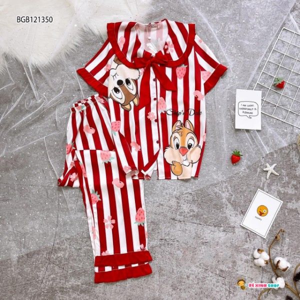 Pijama dài in sóc dễ thương cho bé gái BGB121350