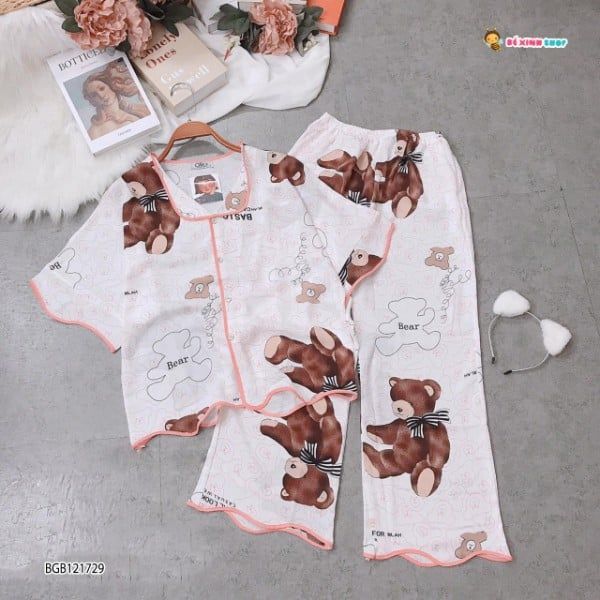 Pijama in hình gấu dễ thương cho bé gái BGB121727
