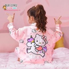 Pijama tay dài họa tiết hoạt hình dễ thương cho bé gái BGB124145