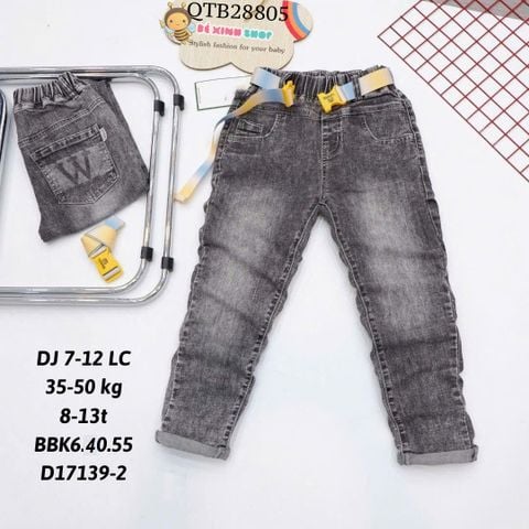 Quần jean kèm phụ kiện size đại (CHO BÉ 28-56KG) kèm nịch BB dễ thương cho bé trai QTB28803