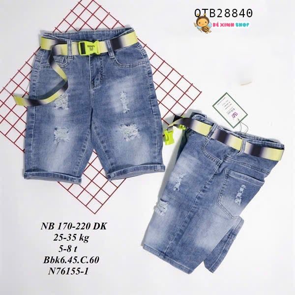 Quần lửng Jean Bibi kèm phụ kiện ĐẠI (24-36kg) dễ thương cho bé trai QTB28839
