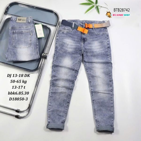 Quần jean size cồ (CHO BÉ 48-66KG) kèm nịch BB dễ thương cho bé trai BTB28742