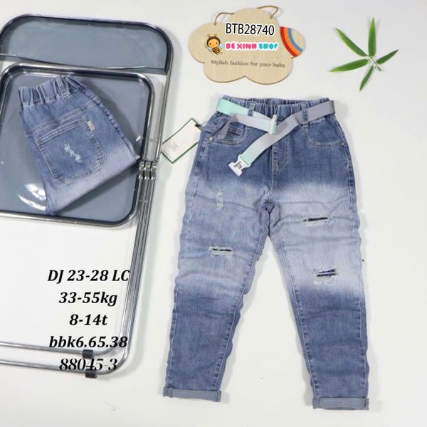 Quần jean size đại (CHO BÉ 28-56KG) kèm nịch BB dễ thương cho bé trai BTB28739
