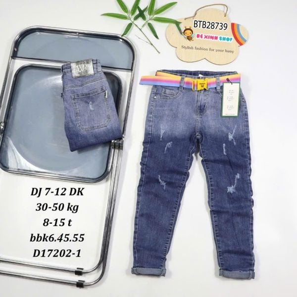 Quần jean size đại (CHO BÉ 28-56KG) kèm nịch BB dễ thương cho bé trai BTB28739