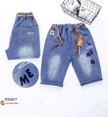 Quần  jean lửng wash bạc QCCC dễ thương cho bé trai BTB28676 (KHÔNG KÈM DÂY)