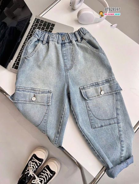 [XẢ KHO] Quần jean túi hộp hiphop Win dễ thương cho bé trai BTB28597