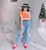 Quần jeans ống loe wash cho bé gái mix đồ QGB17344