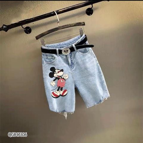 Quần jeans Mickey (KHÔNG KÈM NỊCH ) dễ thương cho bé gái QGB17305
