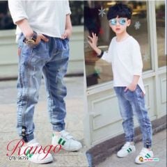[XẢ KHO] Quần jeans dài bo nút dễ thương cho bé trai QTB196758