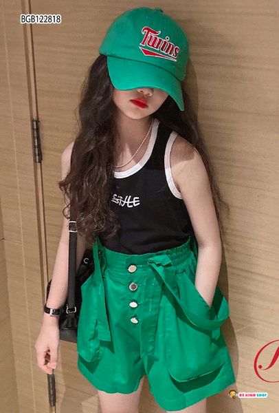 Set áo yếm đùi kaki dễ thương cho bé gái BGB122816